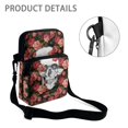 thumbnail image 5 of Eheartsgir Skull Rose Floral Print Polyester Crossbody Bags, Leakproof Zipper Pockets Cell Phone Bags for Daily Travel, 5 of 7