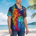 thumbnail image 3 of Fotbe Colorful Parrot Jungle Dream Camisa Hawaiana para Hombre Unisex – Camisa Casual de Verano con Botones de Manga Corta de Algodón y Lino,XX-Large, 3 of 7