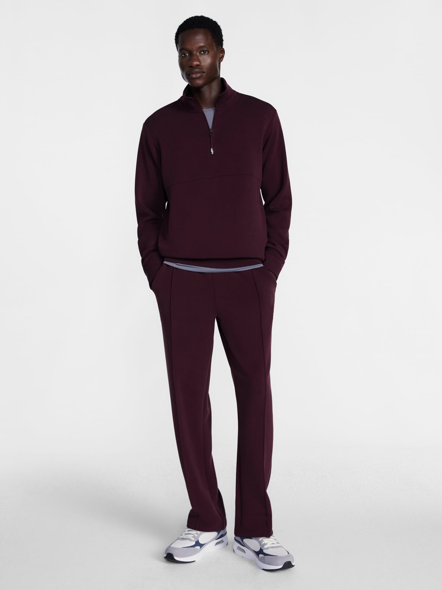 Avia Men's Twill ScubaKnit Quarter Zip Pullover Sweatshirt, Sizes XS-4XLT