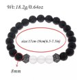 thumbnail image 3 of RSAMD 8MM 7 Chakra Men's Hematite Natural Stone Lion Buddha Beaded Charm Bracelet Gift-613-3, 3 of 3