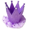thumbnail image 3 of Sombrero de fiesta con corona, accesorios de fotografía, sombrero de cumpleaños, disfraz de fiesta para fiesta temática Púrpura, 3 of 6