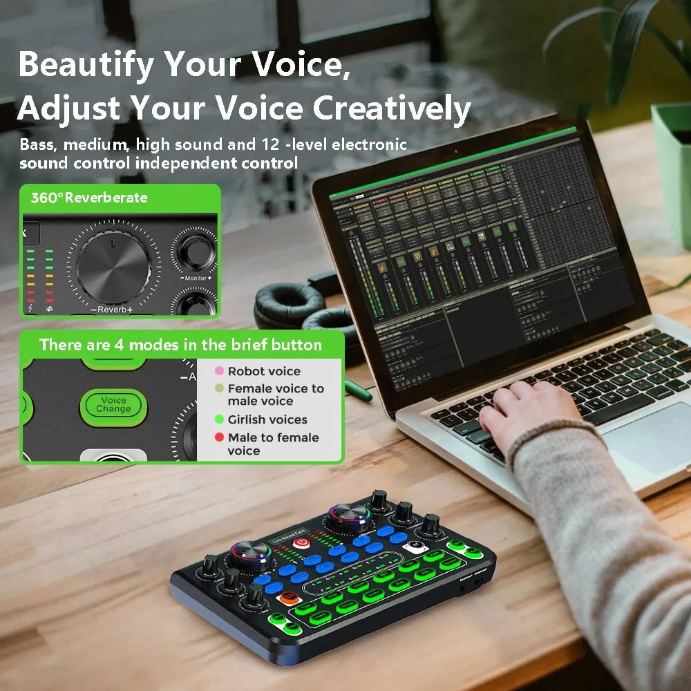 Sound Board DJ Devices Controller Professional Sound Card Mixer Console for Live Stage