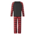 thumbnail image 5 of Elippeo Christmas Family Pajamas Matching Set Letter Santa Hat Print Long Sleeve Tops and Plaid Pants Sleepwear, 5 of 10