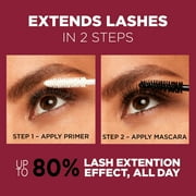 LOreal Paris Double Extend Tubing Mascara إطالة في خطوتين ، أسود أسود