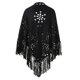 thumbnail image 3 of Bufanda poncho abierta con flecos de ante para mujer - Estampado perforado, poliéster, talla única - 190 cm de largo, 3 of 4