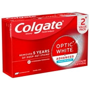 Colgate Optic White Advanced Sparkling White Toothpaste with 2% Hydrogen Peroxide, Mint, 2 Pack, 3.2 OZ