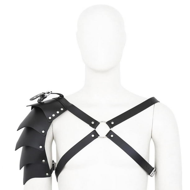 Arnés de Cuerpo de material cuero Ajustable para Hombres Arnés de Medio Arnés de Hombro Correa Correa de Hombro Ropa Interior, Disfraz BLESIY Medio arnés de pecho para hombre