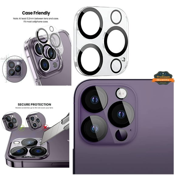For Apple iPhone 16 Pro (6.3") Tempered Glass Camera Lens Protector Ultra HD, 9H Hardness, Scratch Resistant Back Camera Protection Screen Cover by Xpression - Clear
