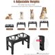 thumbnail image 2 of Cuenco para perros, 2 piezas de cuencos elevados de acero inoxidable plegables y desmontables para mascotas, cuenco de alimentación antideslizante de 4 alturas ajustables para perros y, 2 of 5