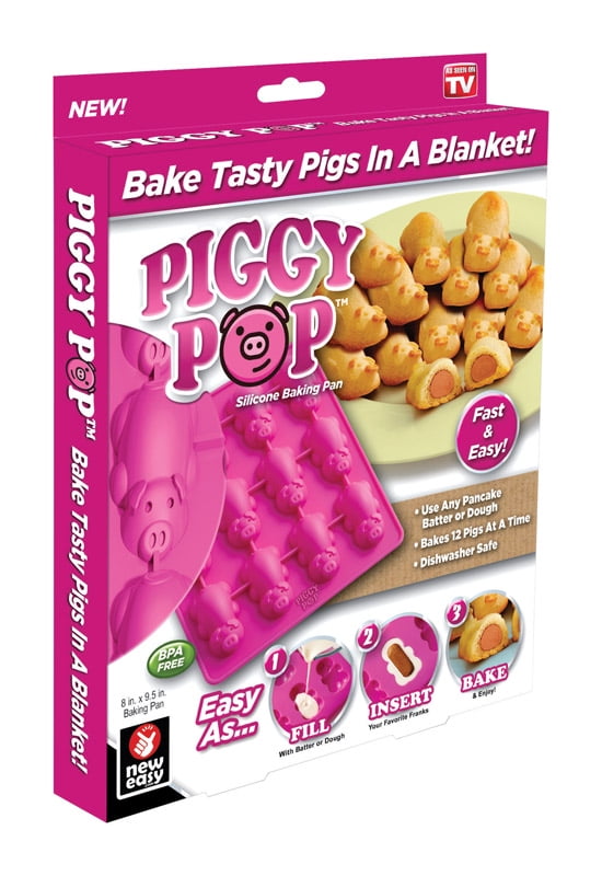 Piggy Pop Pancake Jello Pigs in a Blanket Silicone Baking Mold Pan As Seen on TV 