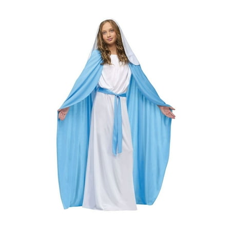 Blue and White Nativity Style Mother Mary Girl Child Medium Costume