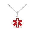 thumbnail image 1 of Collier Pendentif Breloque Médicale en Or Blanc 14 K avec Chaîne, 1 of 4