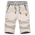 thumbnail image 5 of Dwellite Men's Shorts Casual Classic Fit Drawstring Summer Beach Shorts with Elastic Waist and Pockets Beige 2XL, 5 of 5