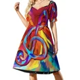 thumbnail image 2 of Vestido sin mangas Siente la música Vestido morado Vestidos de novia elegantes para mujer Vestido suelto para mujer Traje de verano para mujer, 2 of 7