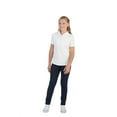 thumbnail image 4 of French Toast Girls School Uniform Short Sleeve Picot Collar Interlock Polo Shirt, 4 of 5