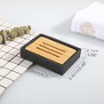 thumbnail image 4 of Bamboo Soap Dish, Resin Soap Holder with Drainage, Wooden Soap Dish for Shower, Bathroom, Sink, Kitchen and Countertop, Gravel Black, 4 of 6