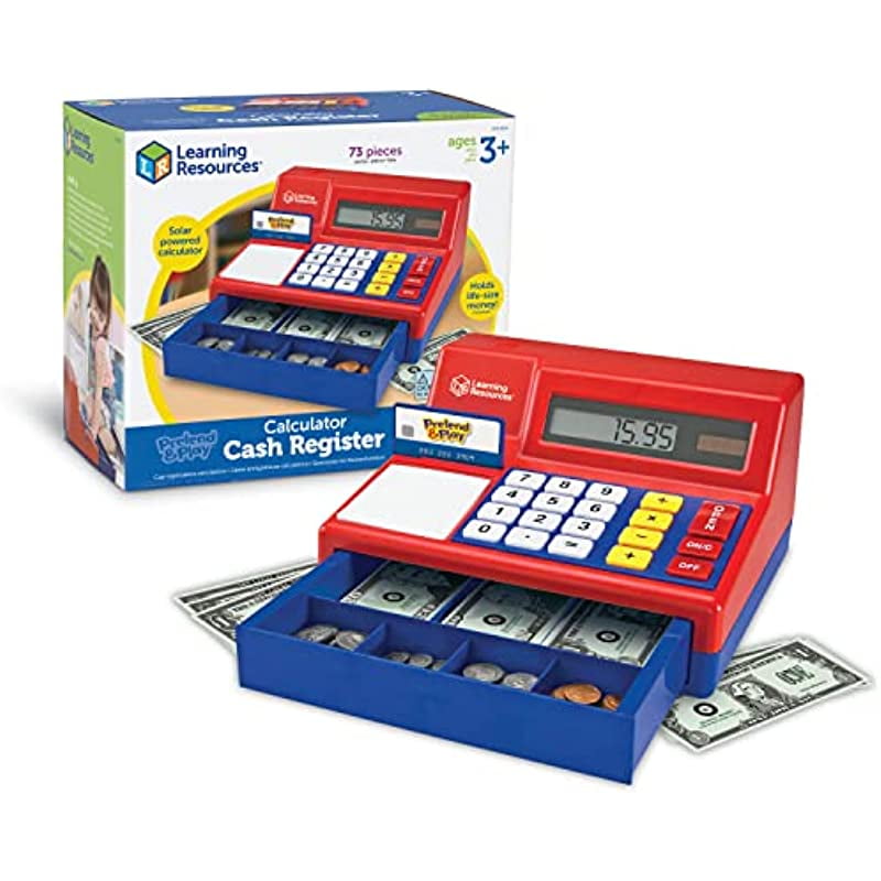 "Learning Resources Pretend & Play Calculator Cash Register 73 Pieces