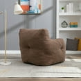 thumbnail image 4 of Miekor Furniture Soft Tufted Foam Bean Bag Chair With Teddy Fabric Coffee Brown 53861, 4 of 9