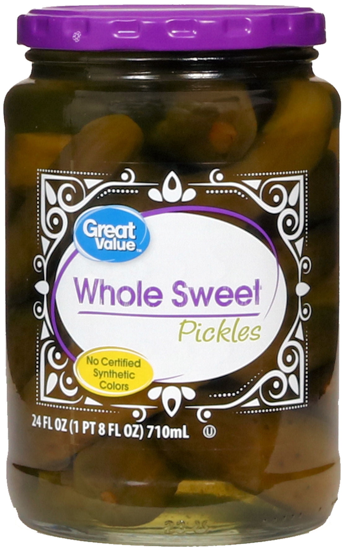 Great Value Whole Sweet Pickles 24oz