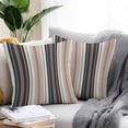 thumbnail image 2 of Vintage Stripes Outdoor Pillow Covers Set of 2 Pink Black Blue Striped Retro Lines Waterproof Throw Pillow Case Decorative Square Cushion Cover for Patio Couch Garden Balcony, 18"x18", 2 of 9