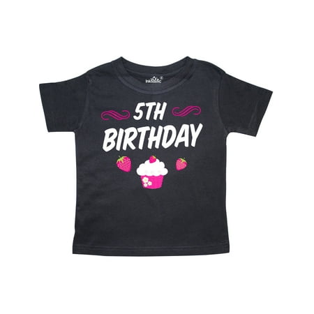 

Inktastic 5th Birthday with Cupcake Gift Toddler Toddler Girl T-Shirt