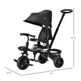 thumbnail image 5 of Qaba Triciclo para niños 4 en 1 con asiento reversible, manija de empuje de 2.8'-3.1' de altura, toldo, pasamanos, cinturón de seguridad, reposapiés de almacenamiento, embrague de freno, para niños de, 5 of 5