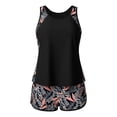 thumbnail image 5 of FENGGHAO Womens Two Piece Tankini Swimsuit with Swim Shorts, Tummy Control Bathing Suit with Sporty Pockets, Blouson Swimwear for Beach Vacations, Black S, 5 of 5