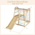 thumbnail image 3 of Costway 8-in-1 Jungle Gym, Wooden Montessori Climber Playset with Slide and Monkey Bar Multicolor, 3 of 10