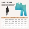 thumbnail image 4 of Lsque Teal Turquoise Pattern Long Sleeve Pajama Set for Women - Soft 2-Piece Sleepwear and Loungewear Set with Pockets, Comfy Nightwear-XX-Large, 4 of 7