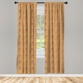 thumbnail image 3 of Ambesonne Hen and Chicks Curtains, Farm Family Animals, Pair of 28"x95", Camel Vermilion, 3 of 5