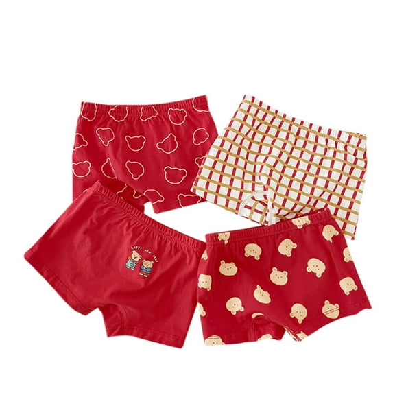 Tiijoy Boys Comfort Flex Cotton Boxer Briefs Breathable Underwear Shorts, 4 Pack, Sizes 2-3