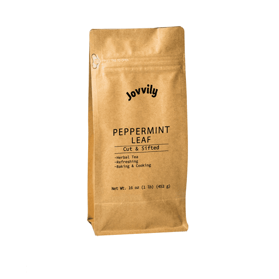 Jovvily Peppermint Leaf, 1 lb, Cut & Sifted, Herbal Tea, Refreshing
