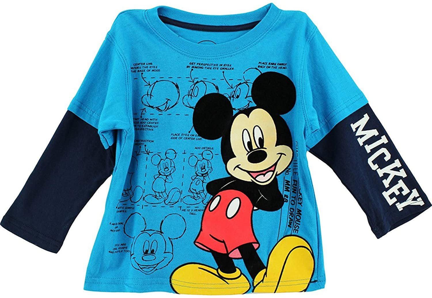 Boys Mickey Mouse Turtle Neck Long Sleeve T Shirt Kids Girls Age 3 4 6 8 Years 