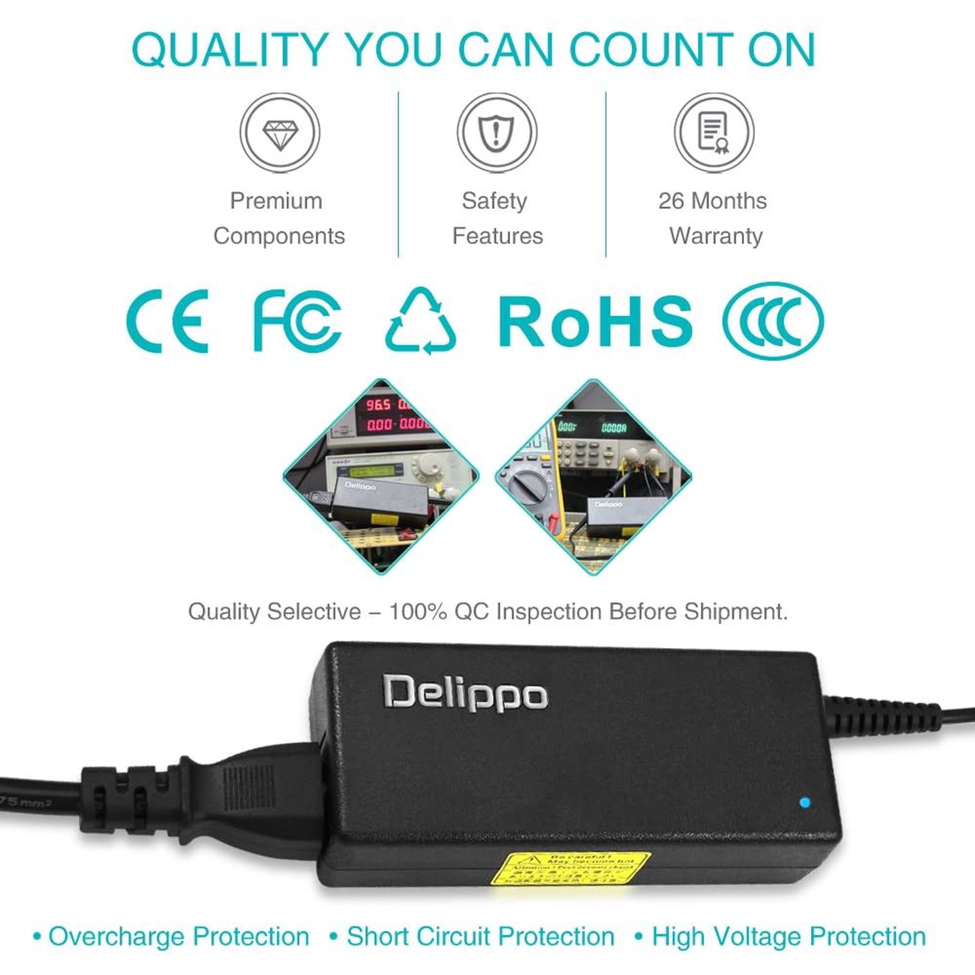 Delippo 60w 19v 3 16a Laptop Ac Adapter Charger For Toshiba 310 5422 310 6499 310 6405 For Dell Inspiron 20 B130 Walmart Canada