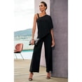 thumbnail image 3 of LASCANA Women's Asymmetrical One Shoulder Jumpsuit Zipper, 3 of 6