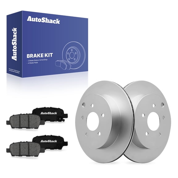 AutoShack Rear Vented Coated Brake Rotors   Premium Ceramic Pads 6-PC Brake Kit Replacement for 2009-2022 Nissan Murano 2013-2020 Nissan Pathfinder 2014-2020 INFINITI QX60 ArmorStop 12.12" (307.8 mm)