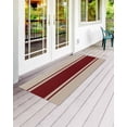thumbnail image 2 of Red Vertical Stripes Front Door Mat Abstract Vintage Linen Texture Minimalist Welcome Doormat Indoor Outdoor Entrance Floor Mat Non-Slip Washable Runner Rug for Front Porch Decor 24x71 Inch, 2 of 6