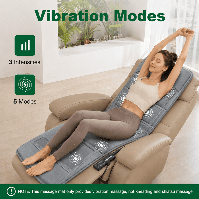 Snailax Full Body Massage Mat with Heat, Gray photo 8