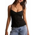 thumbnail image 2 of Women Lace Camisole Tank Tops Y2k Spaghetti Strap Camis Going Out Top Black XL, 2 of 7