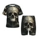 thumbnail image 1 of Balery Gold Pattern Skull Conjunto de Pijama Infantil de Manga Corta con Estampado – Ropa de Dormir de Algodón Suave-Large, 1 of 6