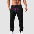 thumbnail image 2 of Zszcpp High Waisted Pants Mens Cartoon Print Leisure Brief Cropped Long Loose Basic Style Trousers Casual Trouser, 2 of 5