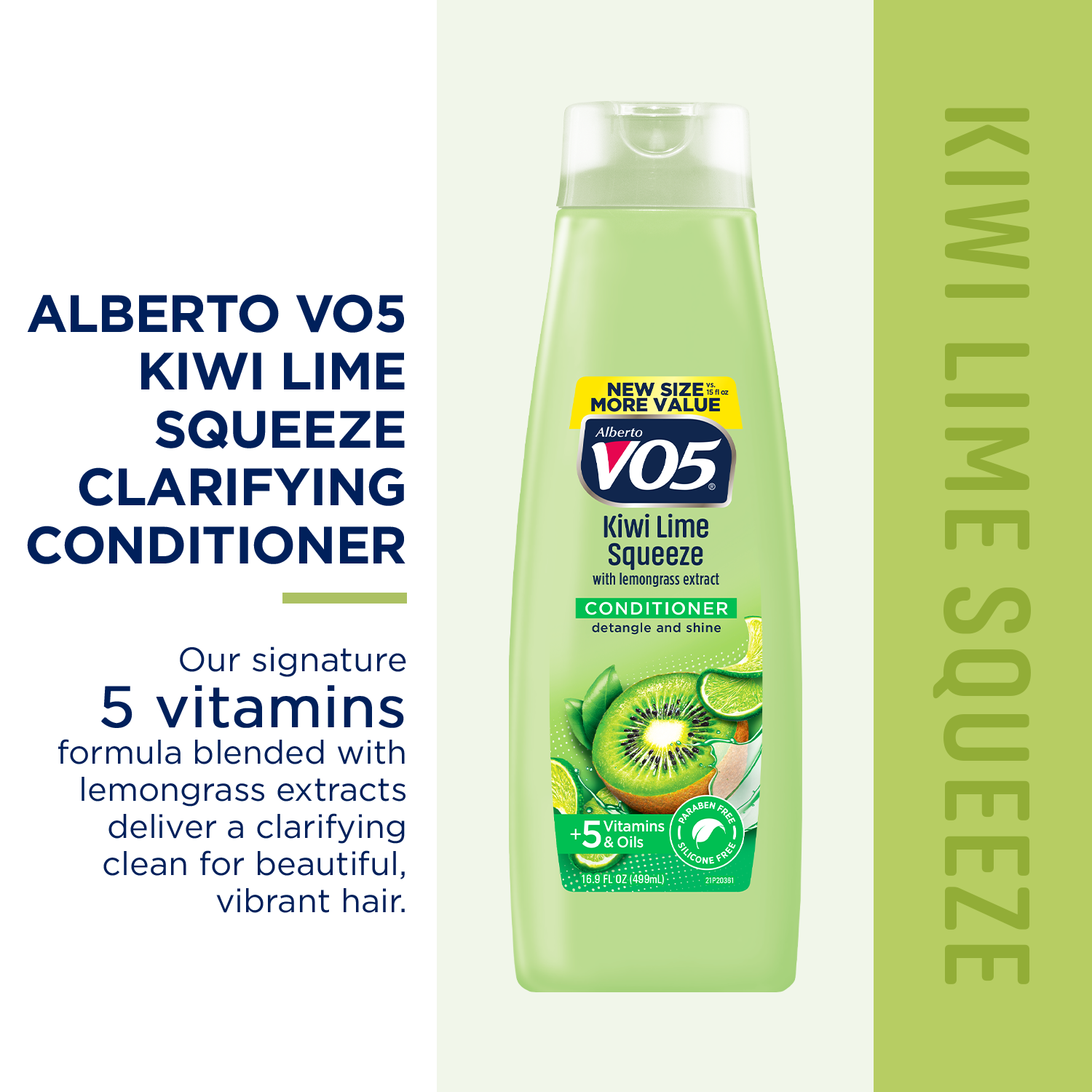 Alberto VO5 Kiwi Lime Squeeze Conditioner with Vitamin E & C, for All Hair Types, 16.9 fl oz - image 3 of 6