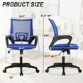 thumbnail image 2 of CL.HPAHKL Mesh Office Chair with Wheels, Adjustable Ergonomic Computer Desk Chair with Lumbar Support & Armrest, Comfortable Swivel Rolling Chair for Home Office Work Study, 2 Pack, Blue, 2 of 7