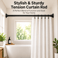 thumbnail image 4 of VEGCOO Tension Curtain Rod 45-157 Inches, Adjustable 32 mm Heavy Duty Steel No Drill Shower Curtain Rod, Twist Lock, Black, 4 of 9
