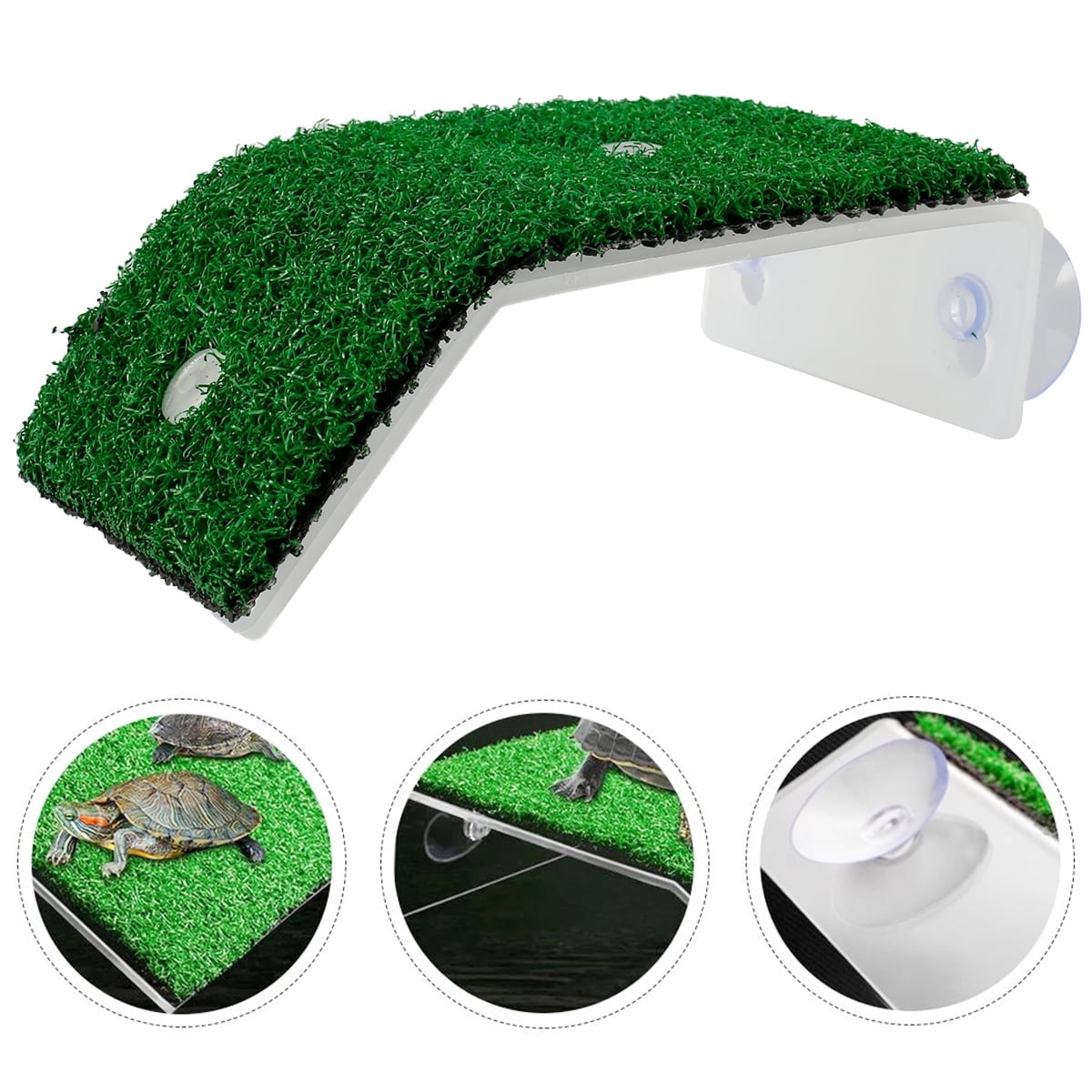 senlleo Turtle Basking Platform, Simulation Grass Turtle Ramp for Turtle Tank, Tank Accessories Reptile Climbing Ladder Ramp Resting Terrace,for Reptile Frog Terrapin