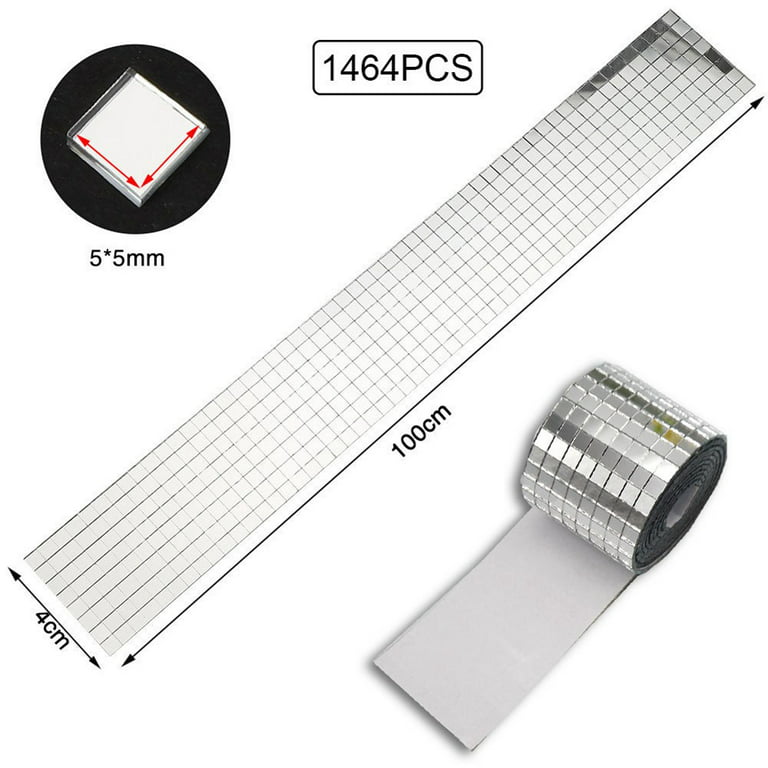 1464pcs Self-Adhesive Glass Mirror Mosaic Tiles, EEEkit 5 x 5 mm Mini  Square Real Glass Mirrors Mosaic Stickers Craft DIY Accessory for Home Wall  Decoration (Silver) 