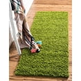 thumbnail image 2 of Unique Loom 3140784 2 Pi 6 Po x 16 Pi 5 Po Tapis Solide Shag Runner&44; Herbe Verte, 2 of 5