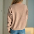 thumbnail image 6 of Byworldtasic Womens Sweaters Women's Button Up Crew Neck Cardigan Long Sleeve Knitted Sweater Outwear With Pockets Pink, 6 of 8