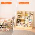 thumbnail image 4 of Peispie Kids Bookshelf and Toy Storage Organizer, Multifunctional 4-Tier Wooden Bookcase Display Stand. 4 Open Shelves for Kids Room, Playroom, Nursery Room Decor, Natural Wood, 4 of 7