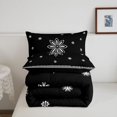 thumbnail image 5 of Homewish Bohemian Snowflake Twin Comforter Sets,Romantic Paisley Bedding Set,Black,Black Reversible,2pcs,1 Comforter and 1 Pillowcase, 5 of 7